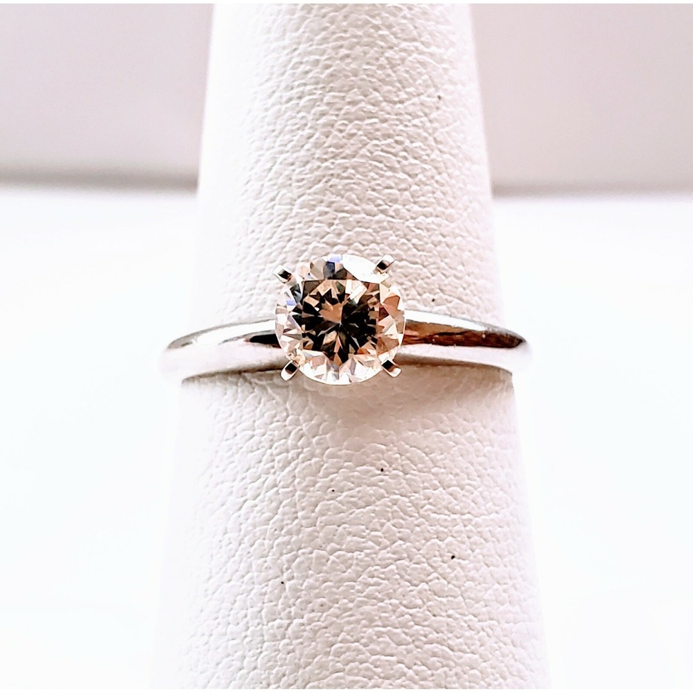 Vintage Sterling Silver 10KT Overlay Yellow Cubic Zirconia Ring Size 7.25